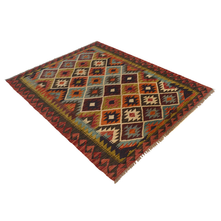 Handmade Afghan Vegetable Kilim 3' 4" x 5' 0" - No. AL81603