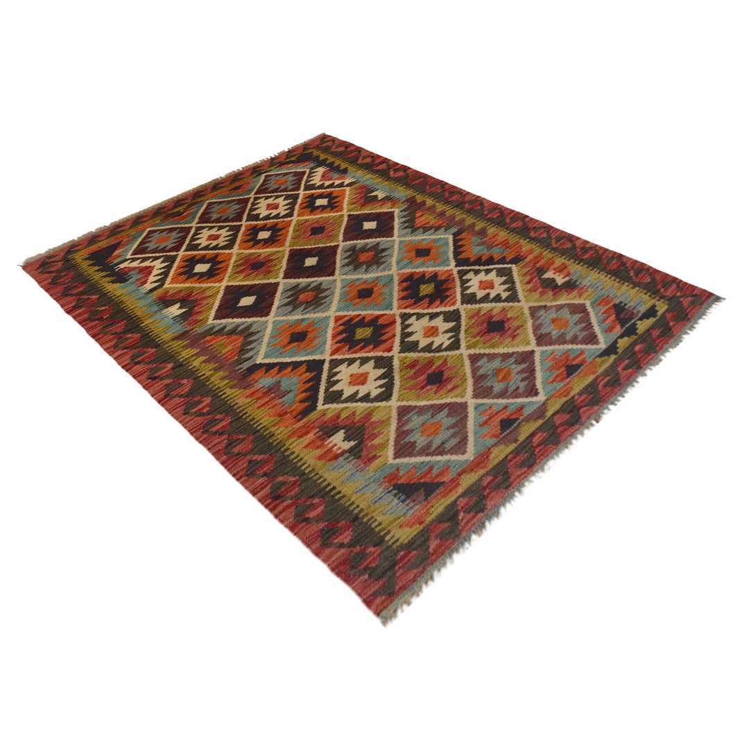 Handmade Afghan Vegetable Kilim 3' 4" x 5' 0" - No. AL81603