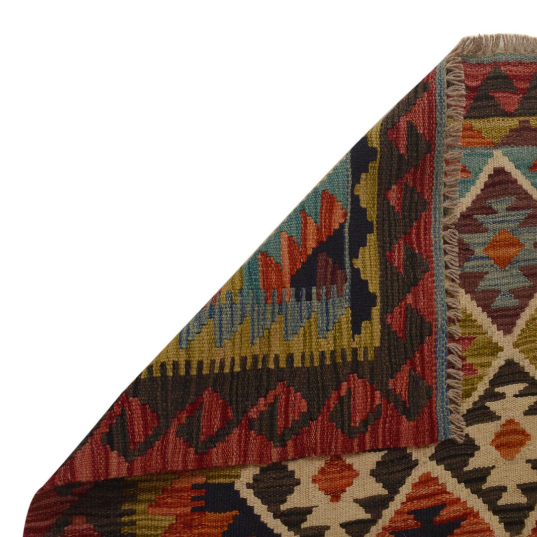Handmade Afghan Vegetable Kilim 3' 4" x 5' 0" - No. AL81603