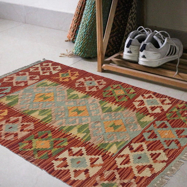 Hand Made Afghan Kilim 1' 9" x 2' 10" - No. AL64224