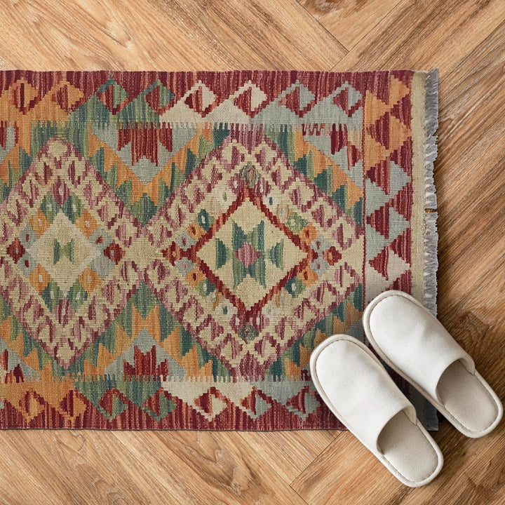 Handmade Vegetable Kilim 2' 0" x 2' 11" - No. AL40215