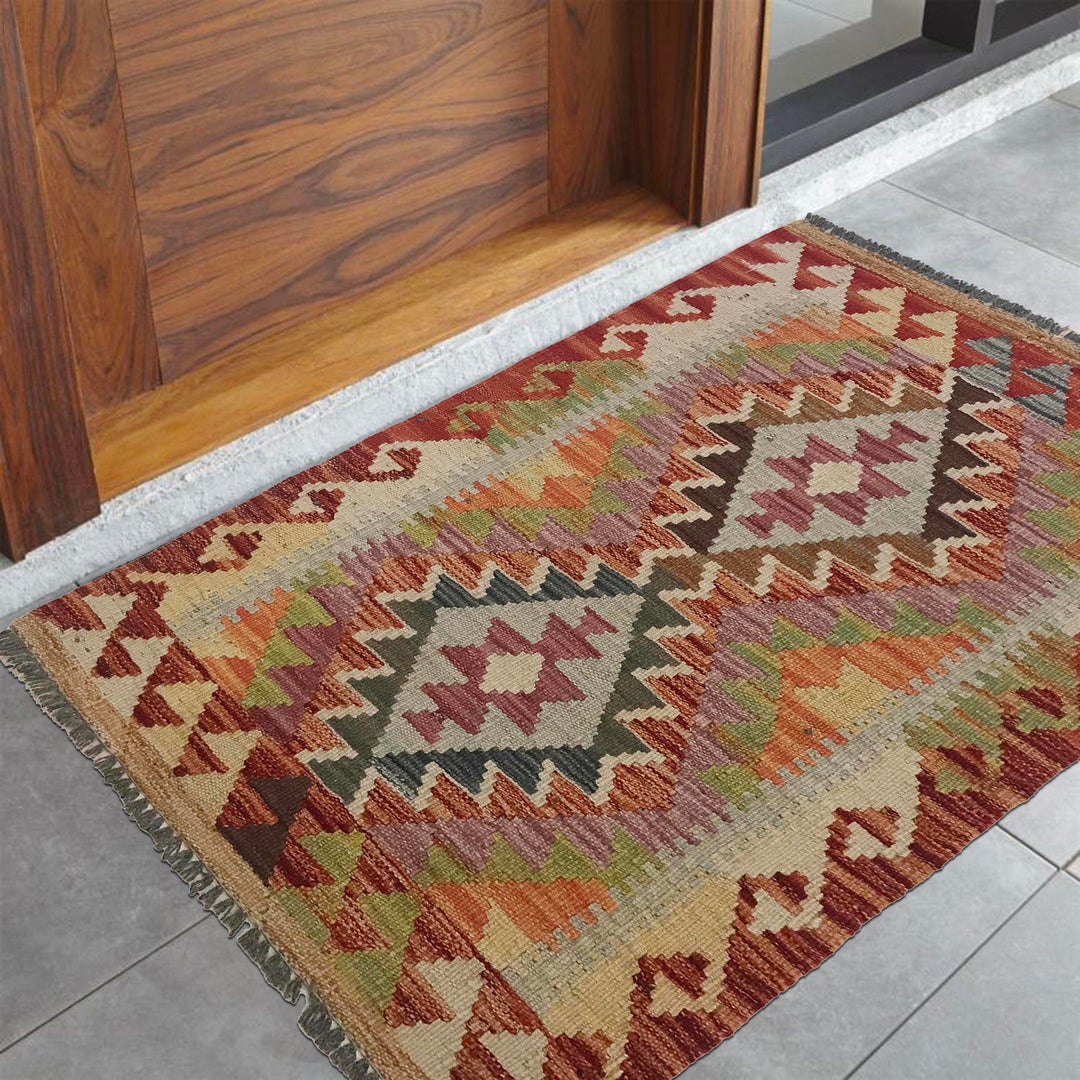 Handmade Afghan Vegetable Kilim 2' 2" x 3' 1" - No. AL80511