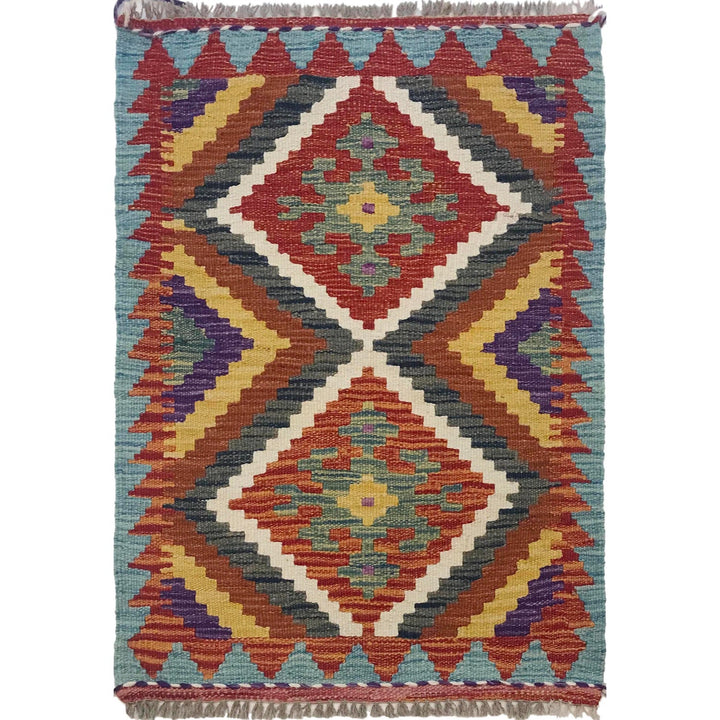 Handmade Vegetable Kelim 1' 11" x 2' 11" - No. AL27553