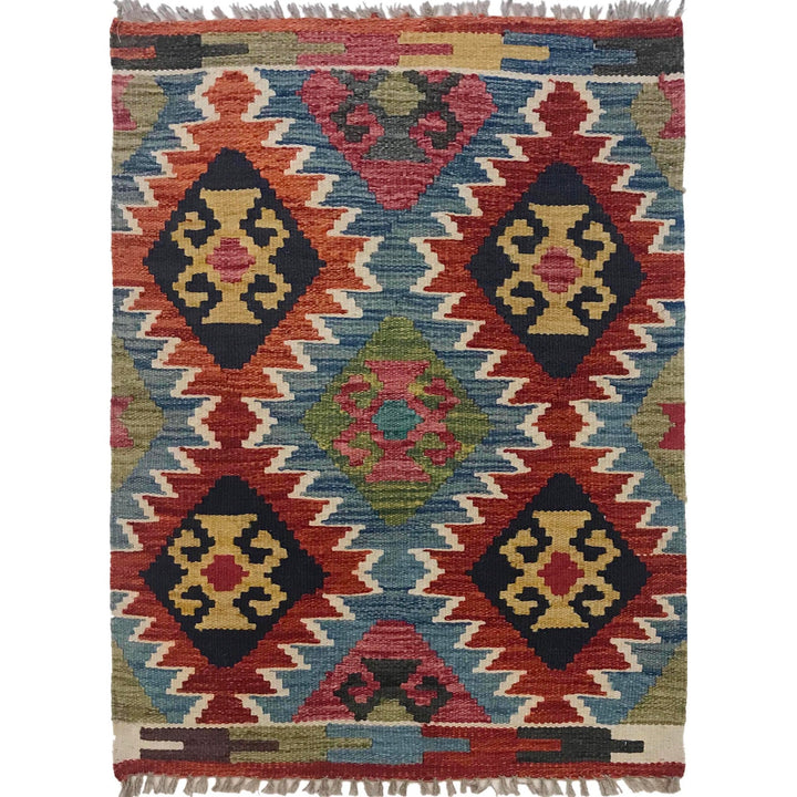 Hand Knotted Afghan Style Kilim 2' 2" x 2' 11" - No. AL81485
