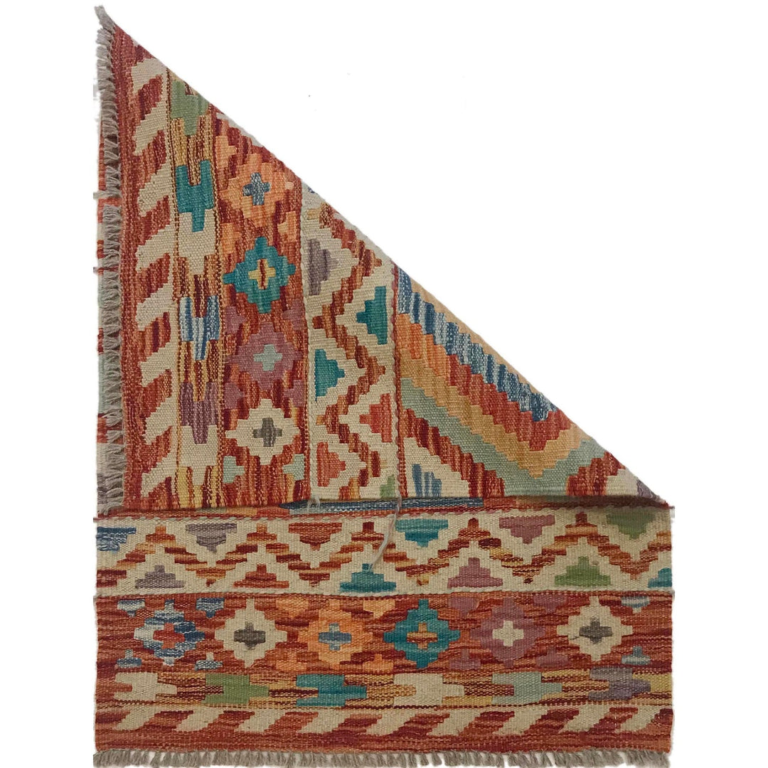 Handmade Turkish Design Wool Kilim 2' 1" x 3' 0" - No. AL12695