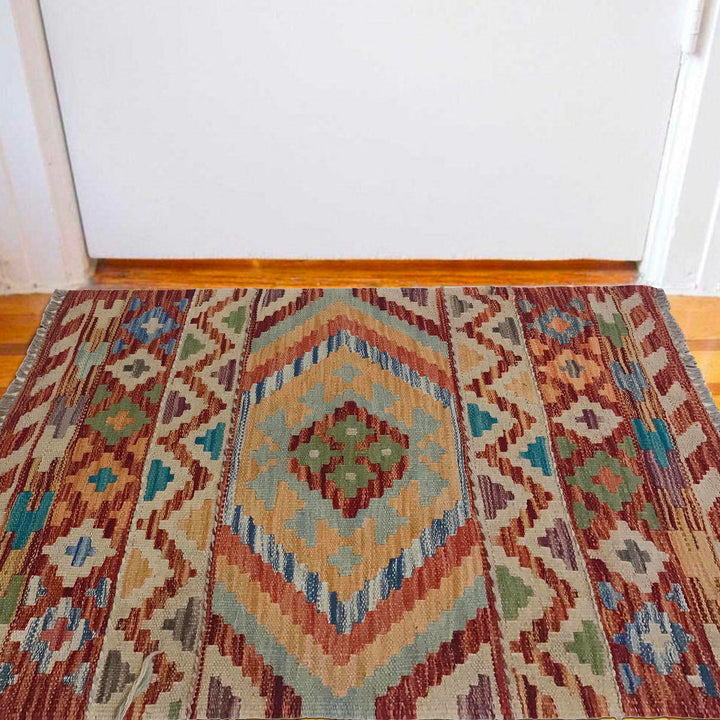 Handmade Afghan Vegetable Kilim 2' 0" x 3' 0" - No. AL88113