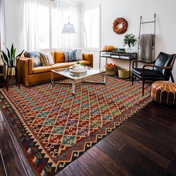 Hand Woven Wool Kelim 9' 11" x 13' 0" - No. AL61252