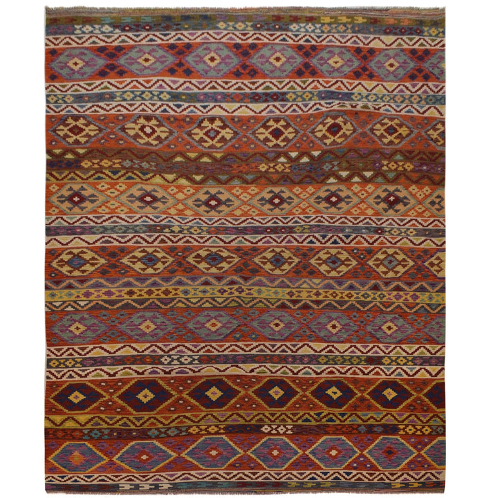 Handmade Turkish Design Wool Kilim 9' 5" x 13' 0" - No. AL20106