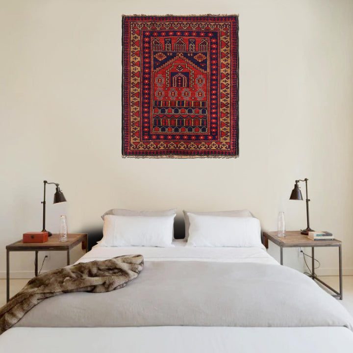 Small Prayer Carpet 2' 11" x 3' 10" - No. AL97779