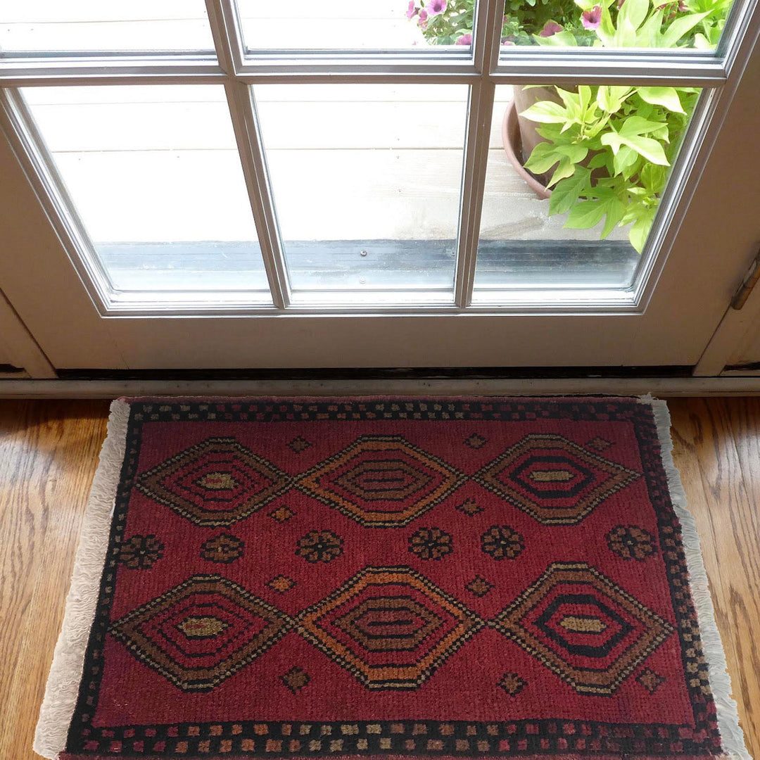 Afghan Oriental Rug 1' 6" x 1' 11" Hand-Knotted view