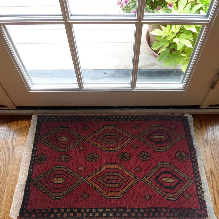 Afghan Oriental Rug 1' 6" x 1' 11" Hand-Knotted view