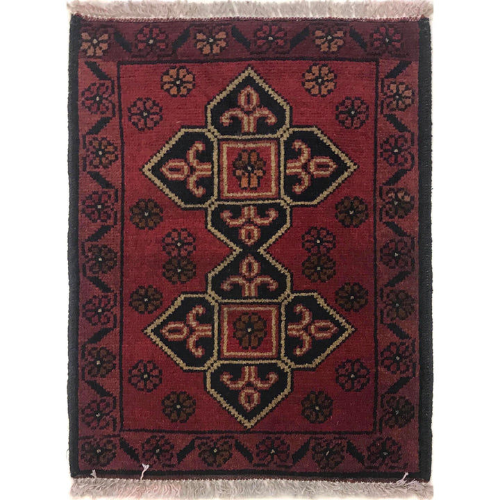 Red Oriental Rug 1' 6" x 1' 11" Hand-Knotted