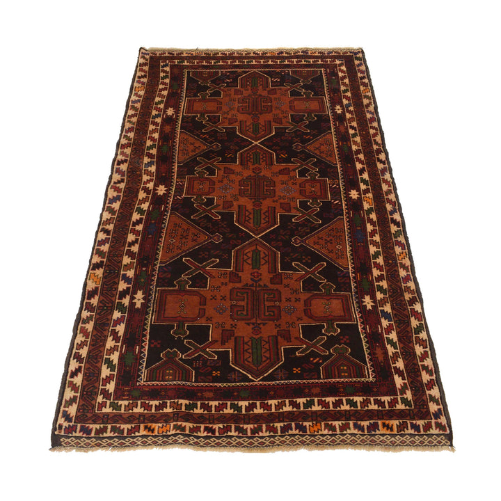 Afghan Baluchi Rug 3' 5" x 6' 7" Hand-Knotted view