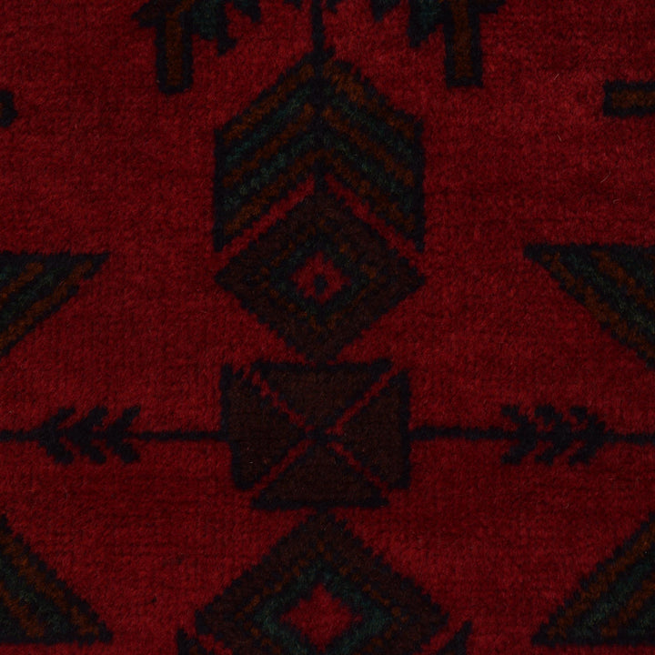Red Afghan Baluchi Rug 3' 10" x 6' 8" Hand-Knotted border