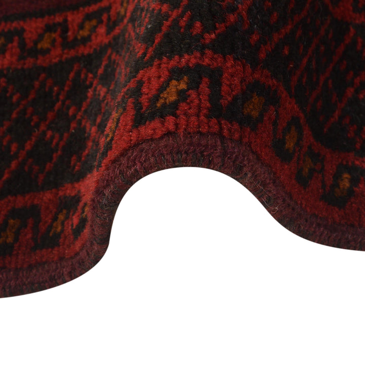 Red Afghan Baluchi Rug 2' 10" x 4' 8" Hand-Knotted texture