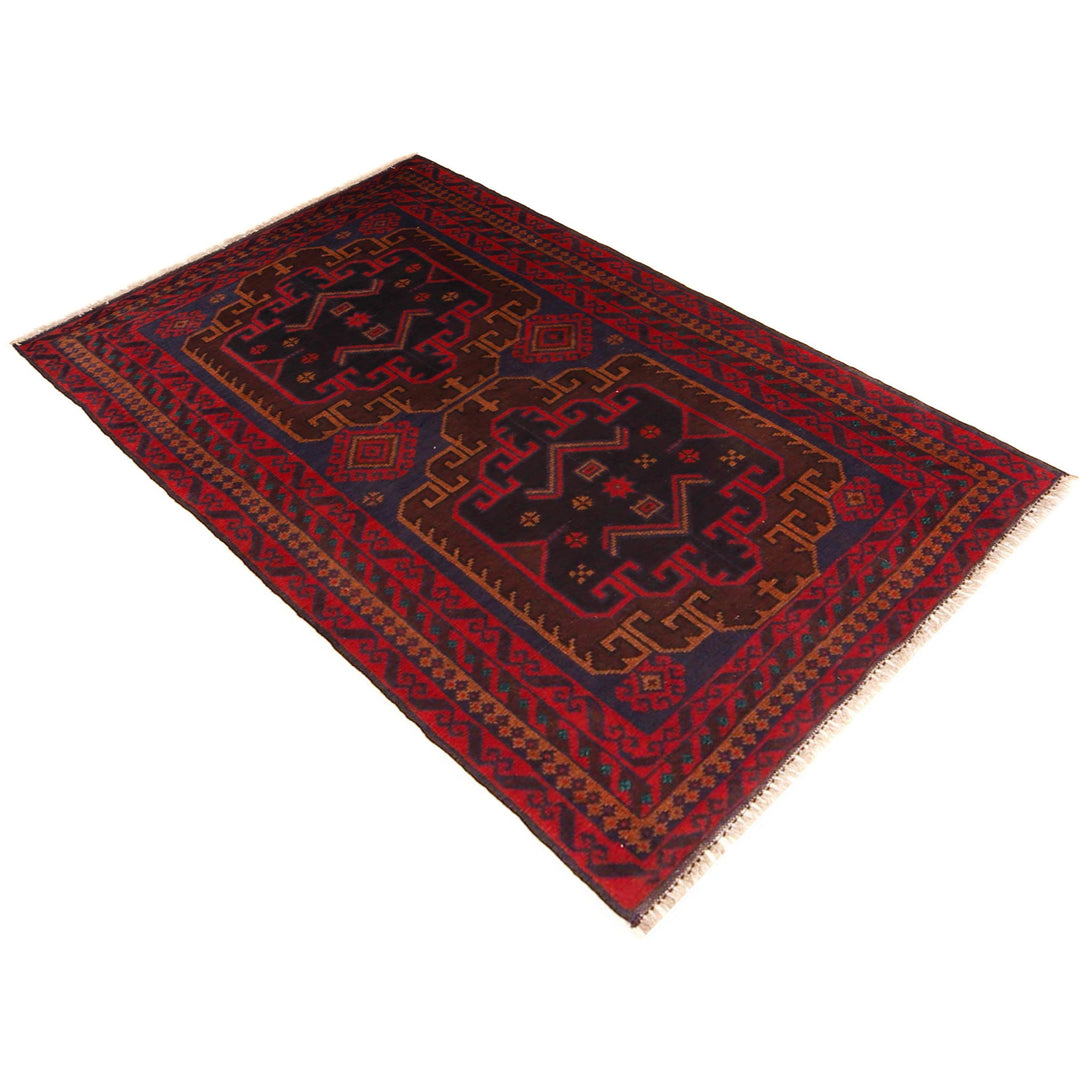 Afghan Baluchi Rug 2' 11" x 5' 0" Hand-Knotted view