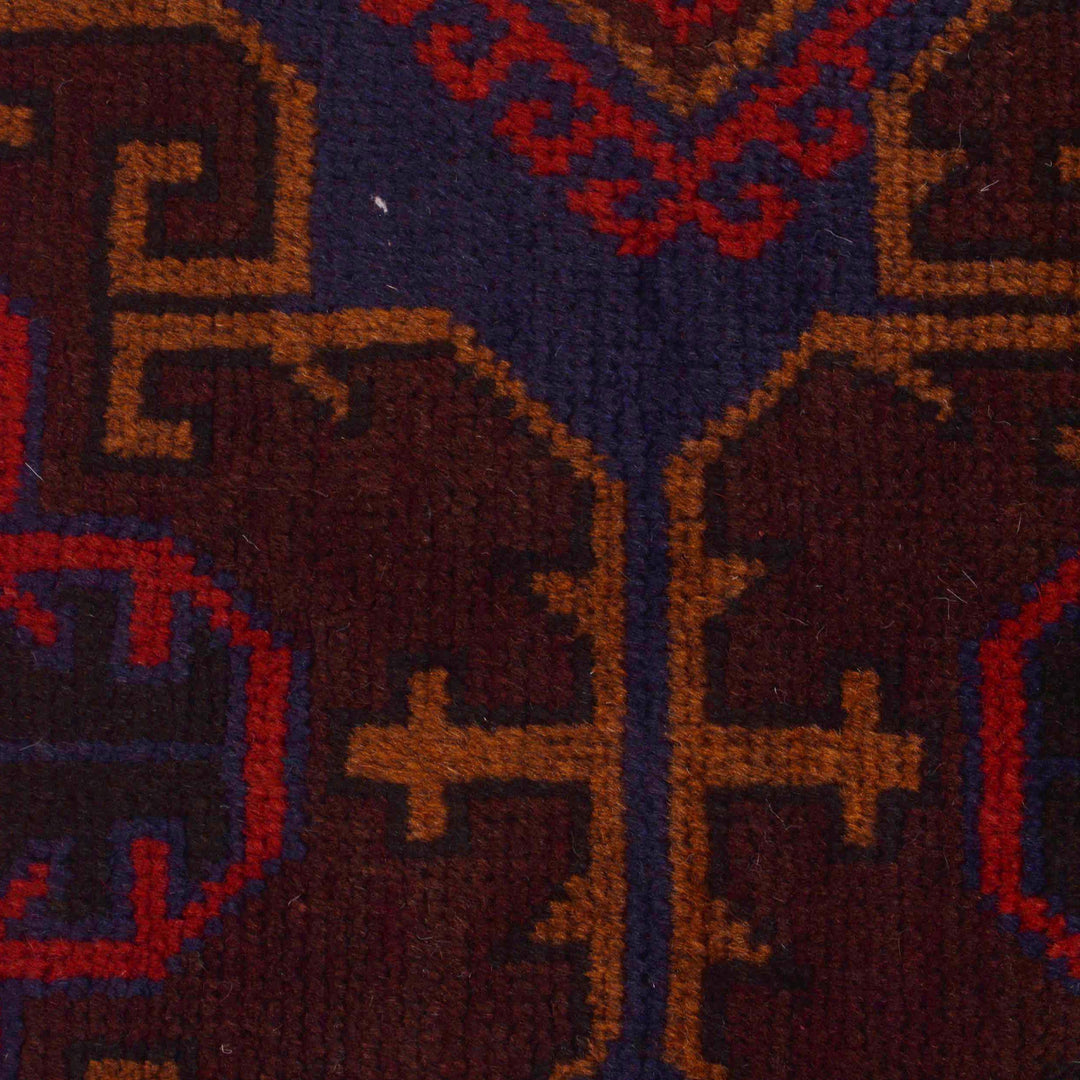 Afghan Baluchi Rug 2' 11" x 5' 0" Hand-Knotted border