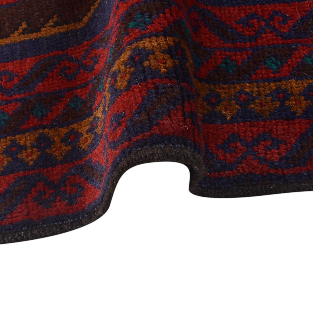 Afghan Baluchi Rug 2' 11" x 5' 0" Hand-Knotted texture