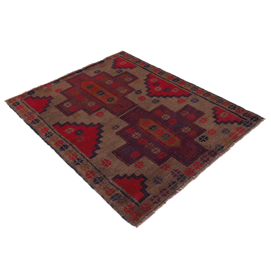 Brown Color Baluchi Rug 2' 11" x 4' 5" - No. AL71201