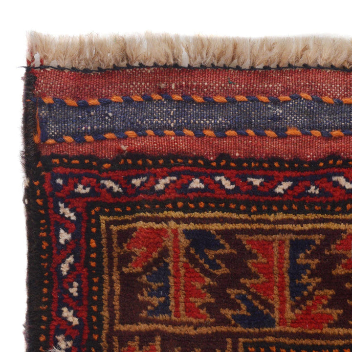 Blue Afghan Baluchi Rug 2' 11" x 4' 10" Hand-Knotted pattern