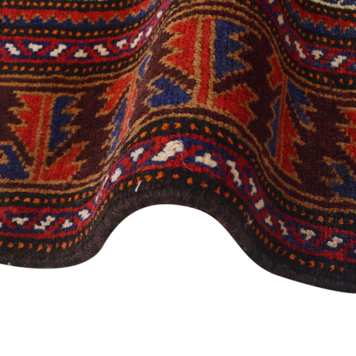 Blue Afghan Baluchi Rug 2' 11" x 4' 10" Hand-Knotted texture
