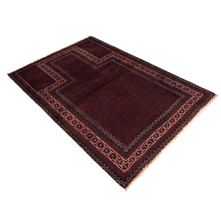 Red Afghan Prayer Rug 2' 11" x 4' 7" Hand-Knotted view