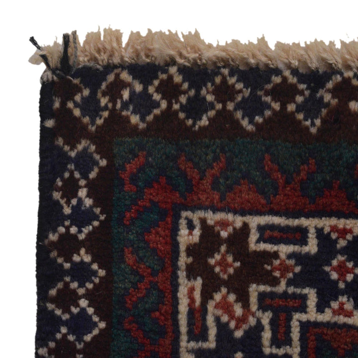 Red Afghan Prayer Rug 2' 11" x 4' 7" Hand-Knotted pattern