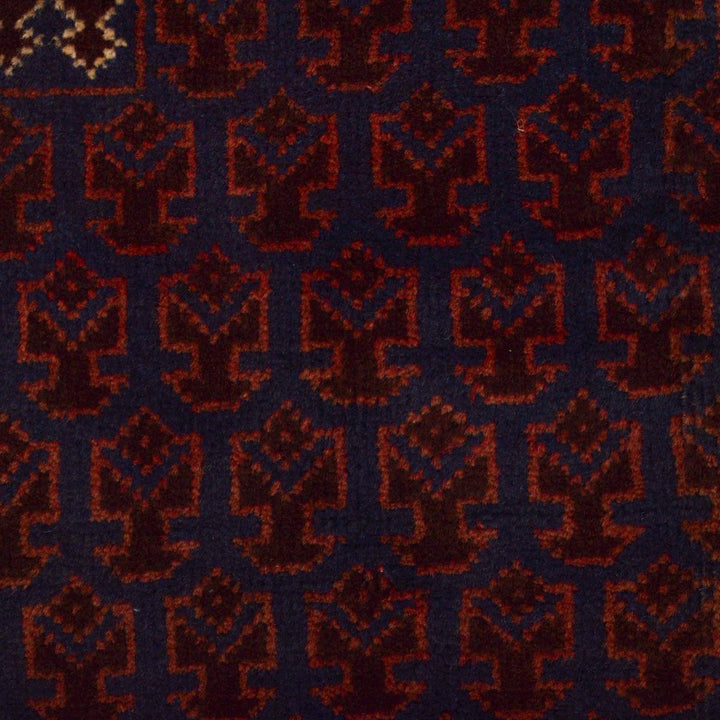 Red Afghan Prayer Rug 2' 11" x 4' 7" Hand-Knotted border