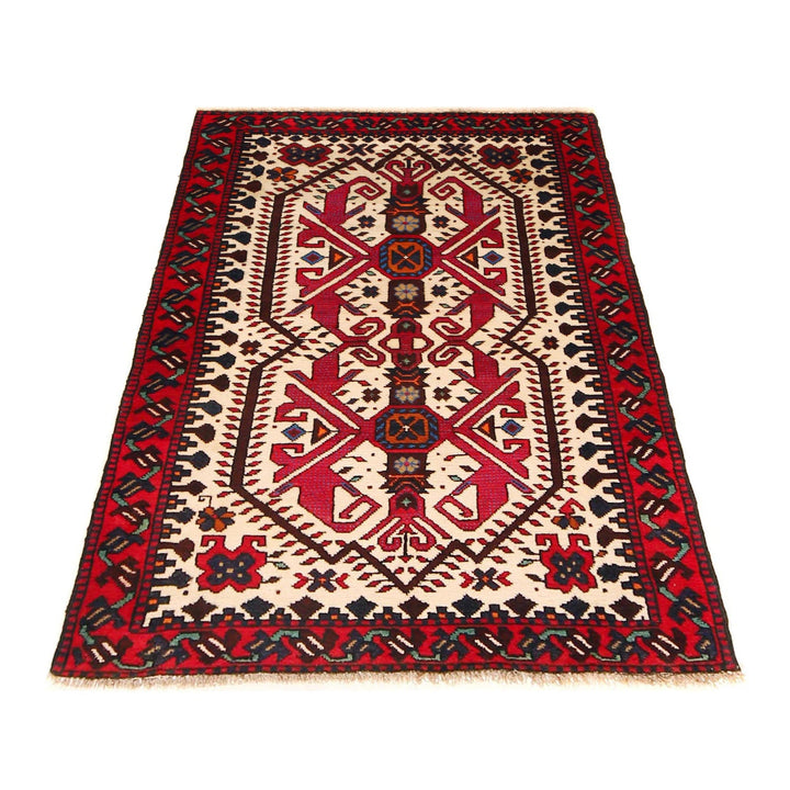 Beige Color Baluchi Rug 3' 3" x 4' 9" - No. AL58361