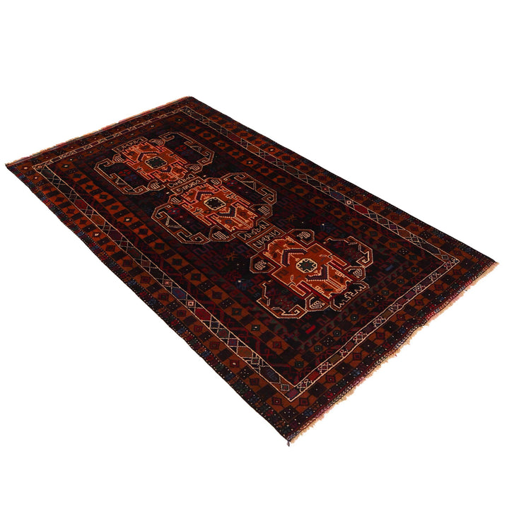 Afghan Baluchi Rug 3' 2" x 5' 7" Hand-Knotted view