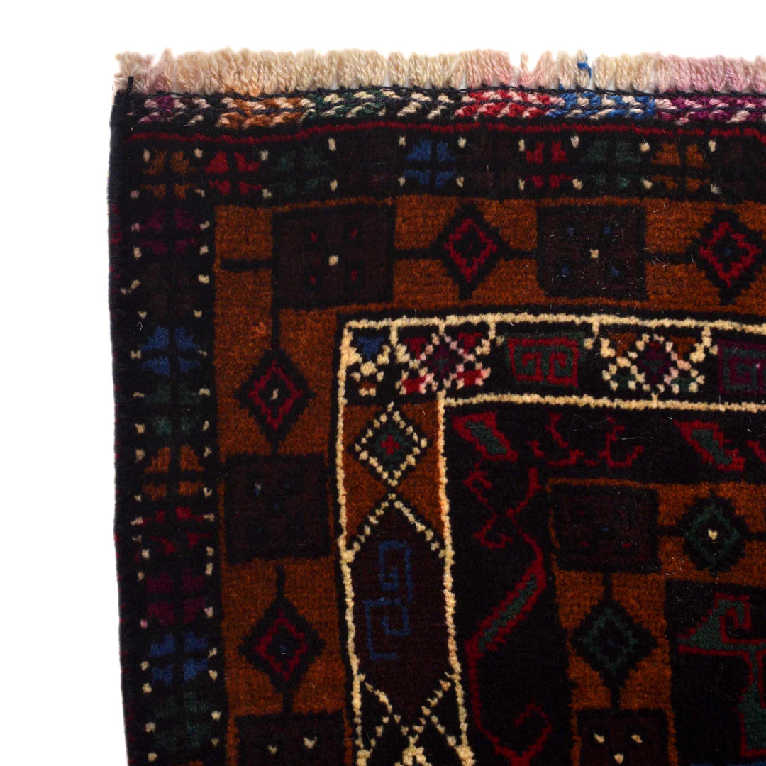 Afghan Baluchi Rug 3' 2" x 5' 7" Hand-Knotted pattern