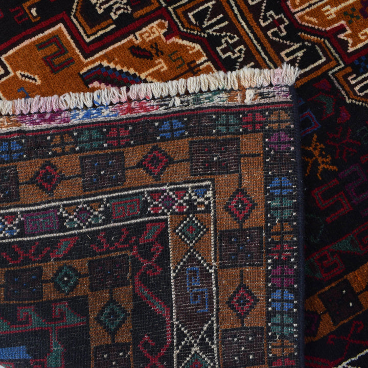 Afghan Baluchi Rug 3' 2" x 5' 7" Hand-Knotted field