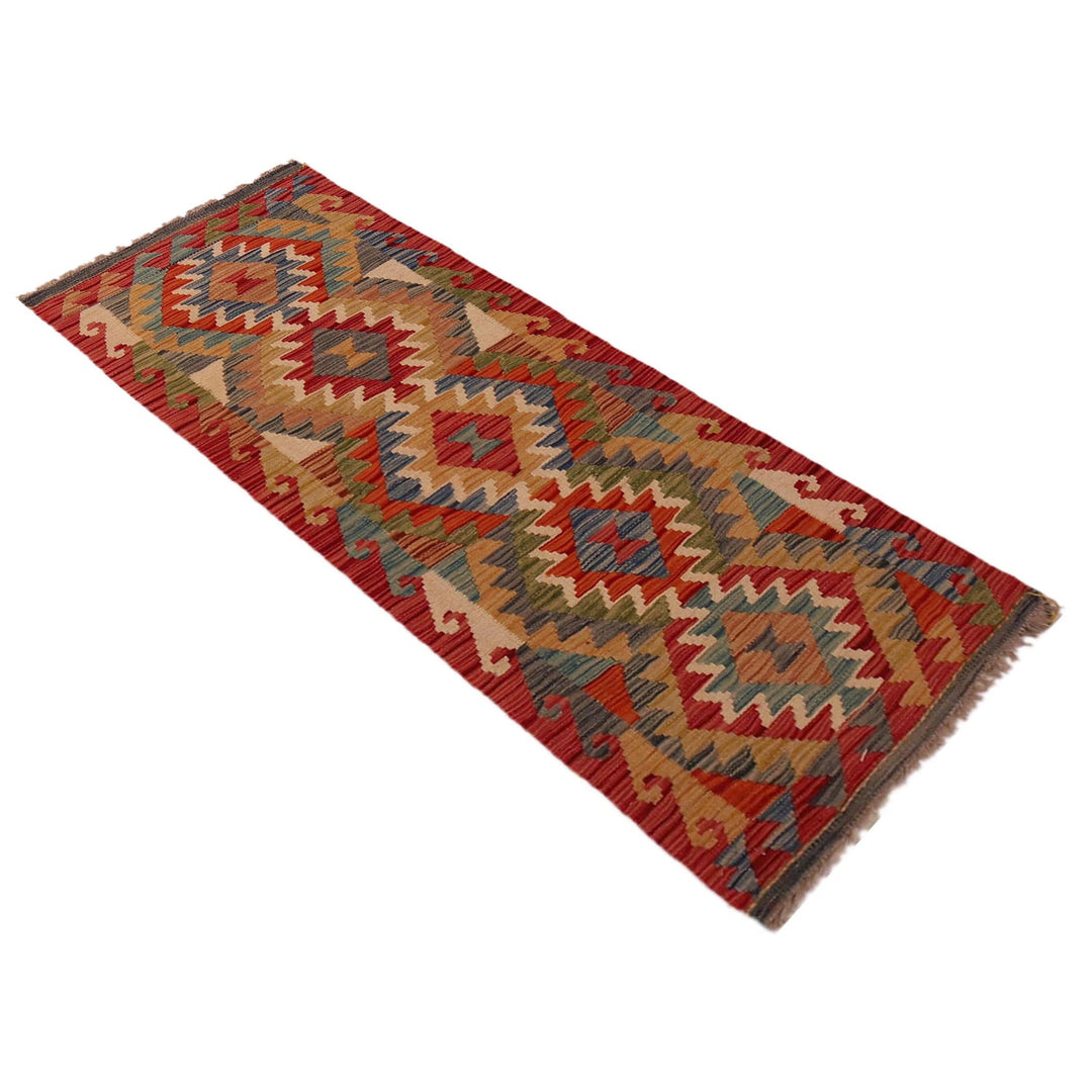 Hand Knotted Afghan Style Kilim Runner 1' 8" x 5' 1"  - No. AL32746