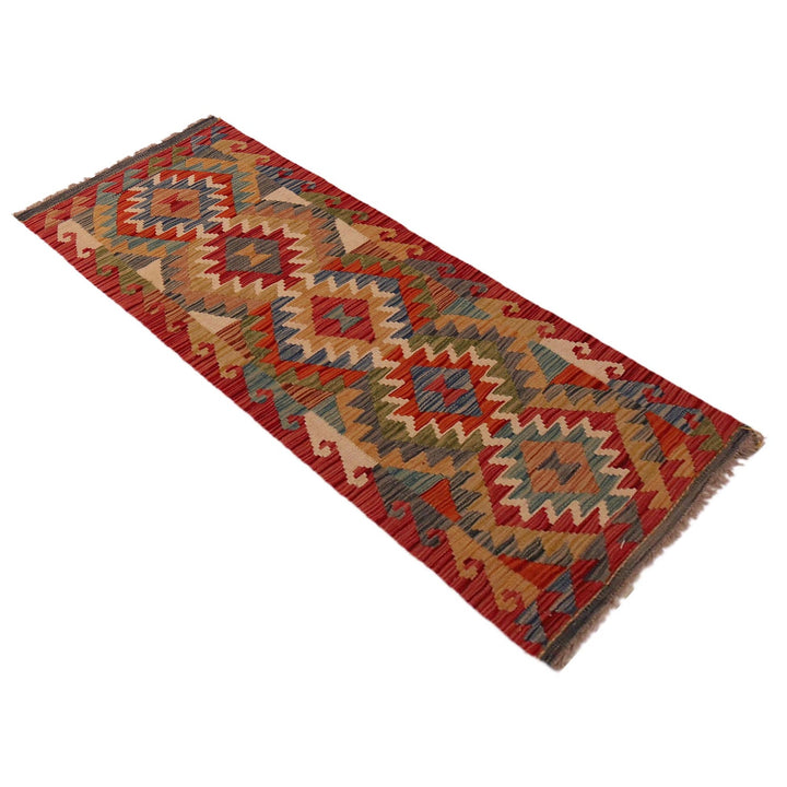 Hand Knotted Afghan Style Kilim Runner 1' 8" x 5' 1"  - No. AL32746