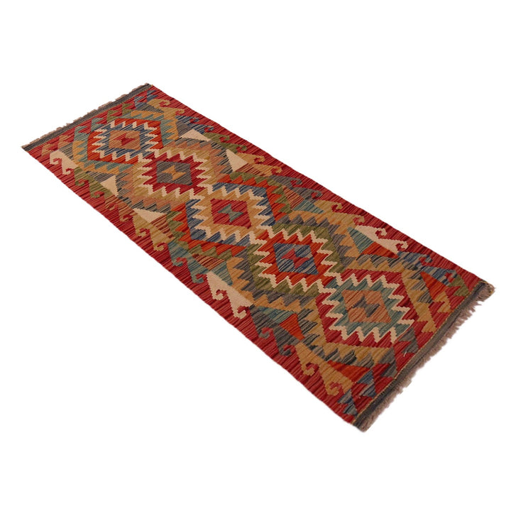 Hand Knotted Afghan Style Kilim Runner 1' 8" x 5' 1"  - No. AL32746