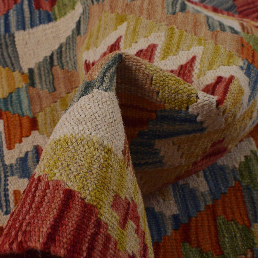 Hand Knotted Afghan Style Kilim Runner 1' 8" x 5' 1"  - No. AL32746