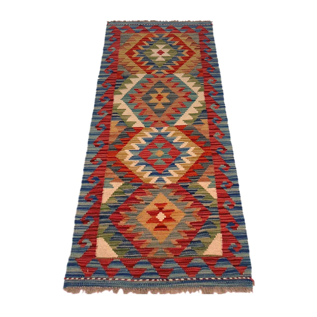 Hand Woven Wool Kelim Runner 1' 8" x 4' 11"  - No. AL38349