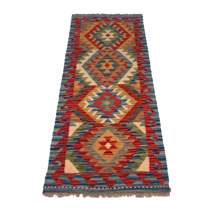 Hand Woven Wool Kelim Runner 1' 8" x 4' 11"  - No. AL38349