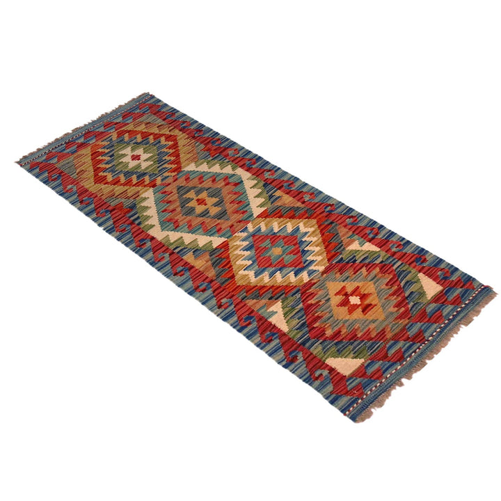 Hand Woven Wool Kelim Runner 1' 8" x 4' 11"  - No. AL38349