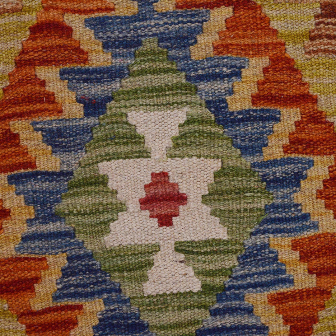 Hand Woven Wool Kelim Runner 1' 8" x 4' 11"  - No. AL38349