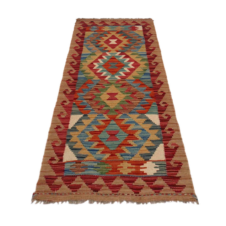 Afghan Vegetable Kilim Rug 1' 8" x 4' 11" Flat-Weave detail