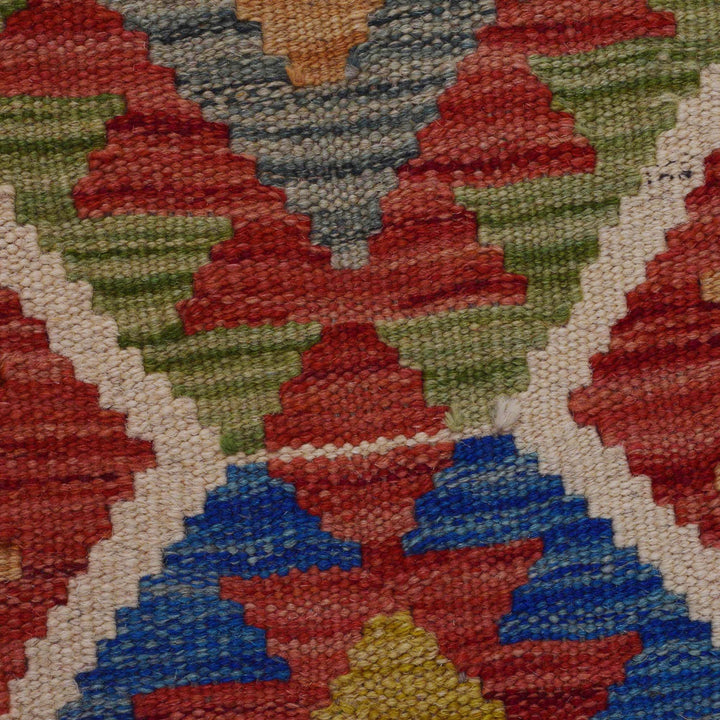 Multi Color ful Flat-Weave Wool Kilim Runner 1' 9" x 4' 9"  - No. AL52406