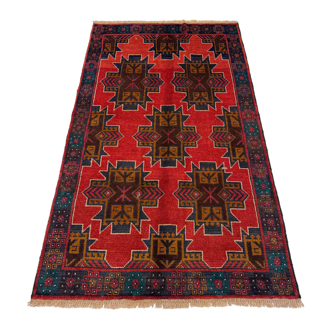 Red Color Baluchi Rug 3' 7" x 6' 6" - No. AL24115
