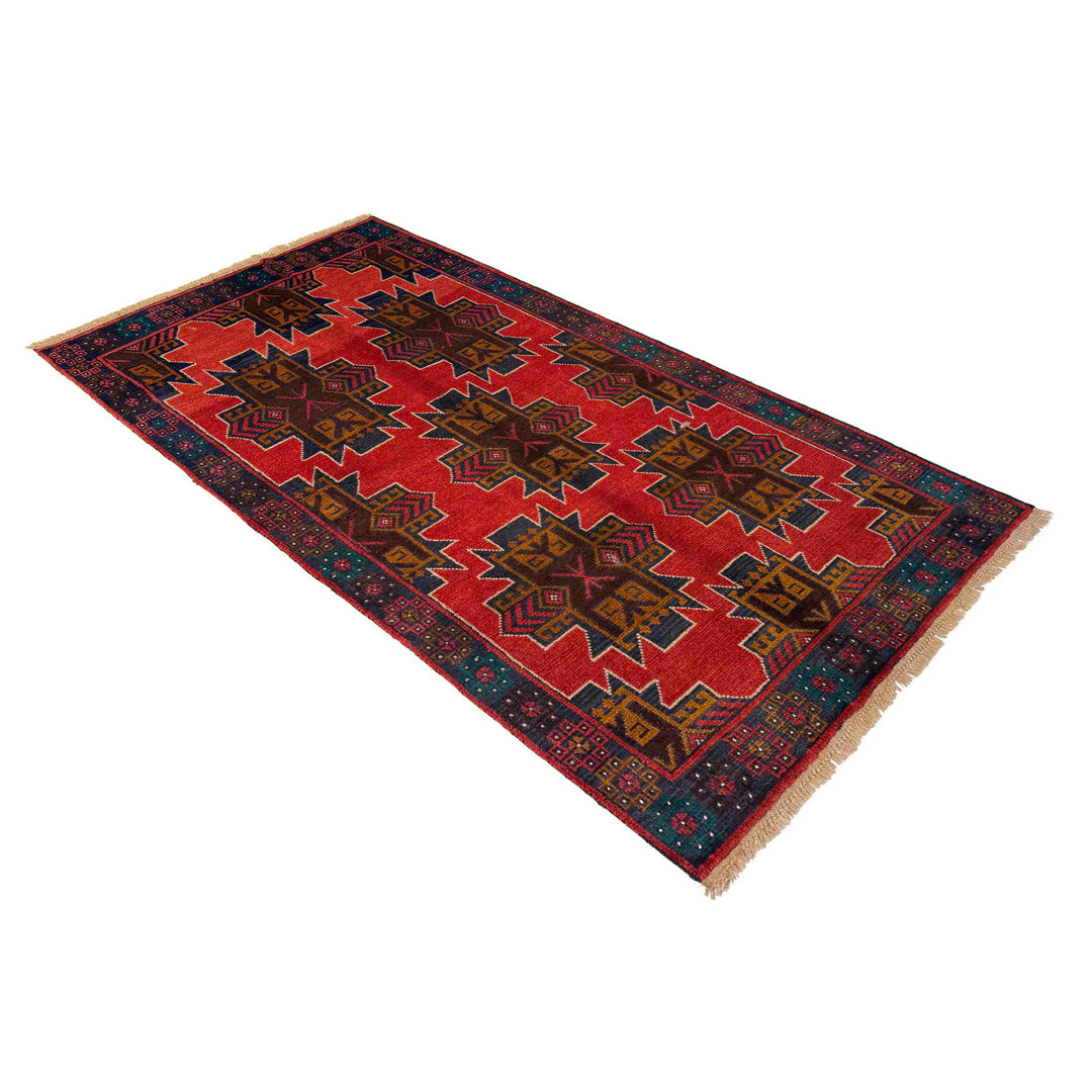 Red Color Baluchi Rug 3' 7" x 6' 6" - No. AL24115