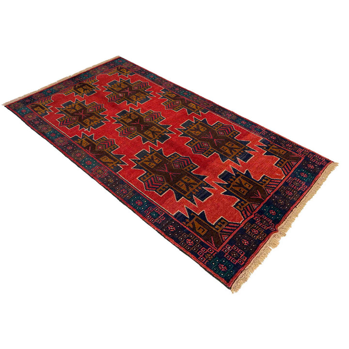 Red Color Baluchi Rug 3' 7" x 6' 6" - No. AL24115