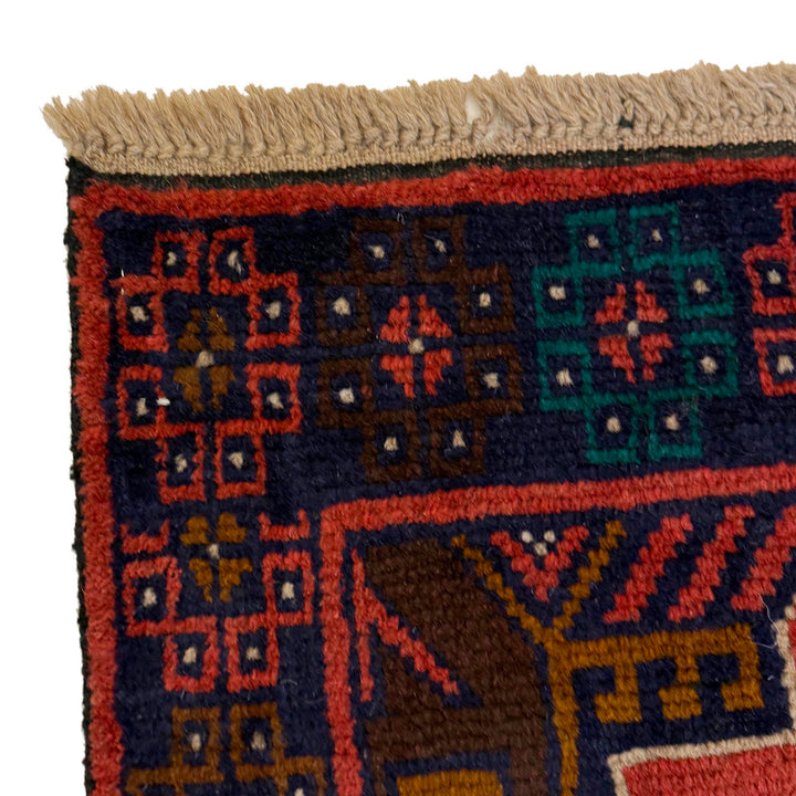 Red Color Baluchi Rug 3' 7" x 6' 6" - No. AL24115