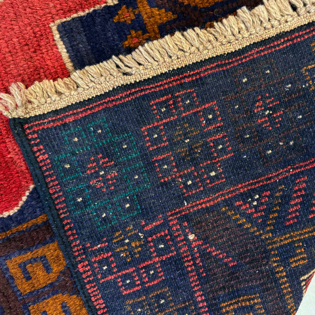 Red Color Baluchi Rug 3' 7" x 6' 6" - No. AL24115