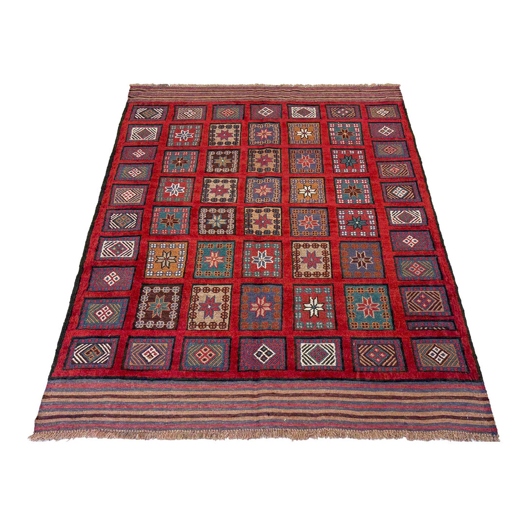 Afghan Barjasta Kilim Rug 4' 0" x 6' 0" Flat-Weave detail