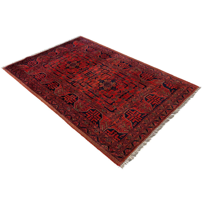 Red Afghan Khal Mohammadi Rug 3' 10" x 5' 3" Hand-Knotted view