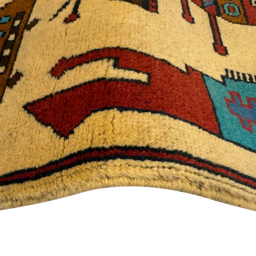 Afghan War Rug 2' 7" x 4' 0" Hand-Knotted texture